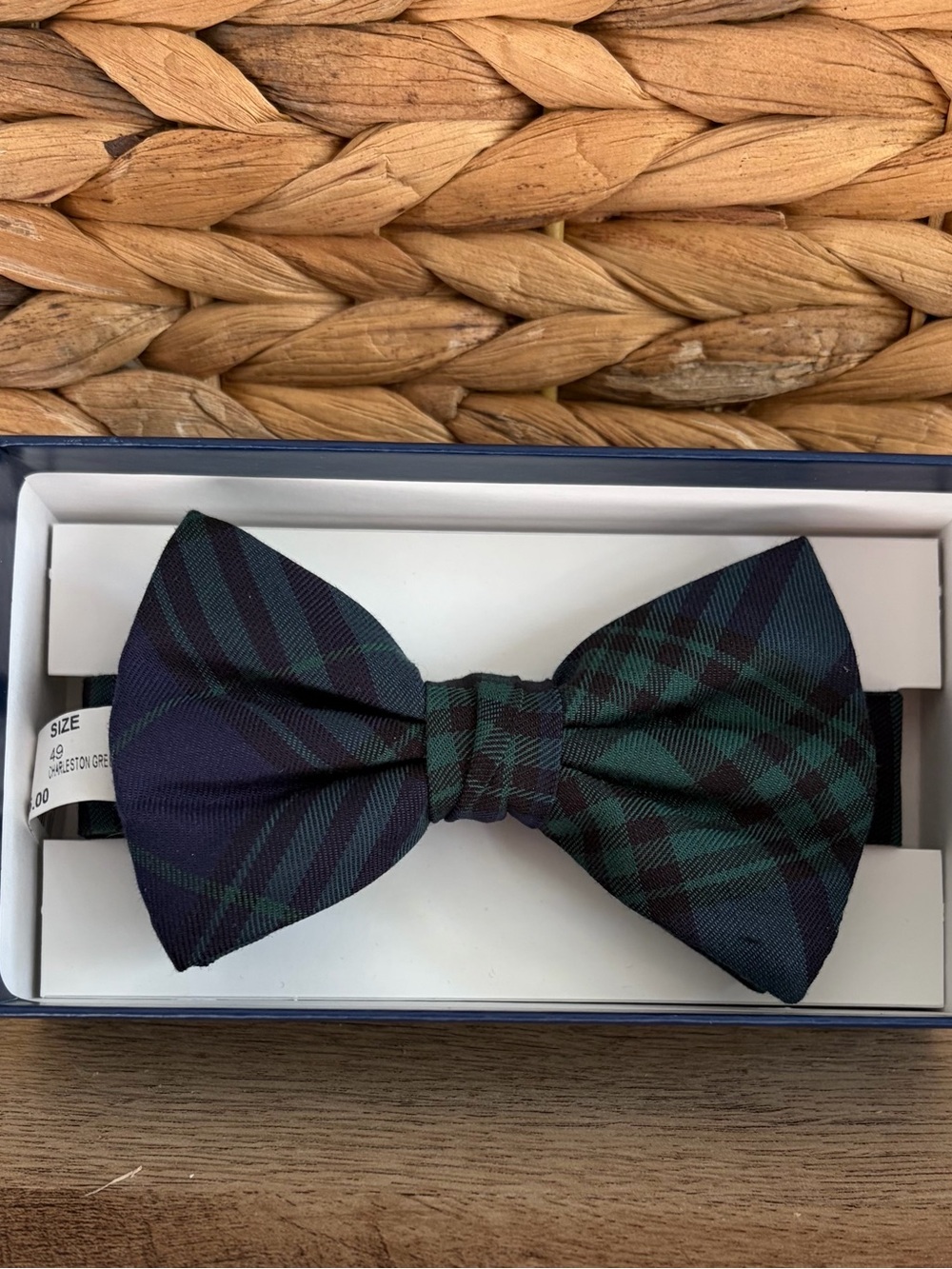Boy’s Plaid Bow Tie - Green & Navy